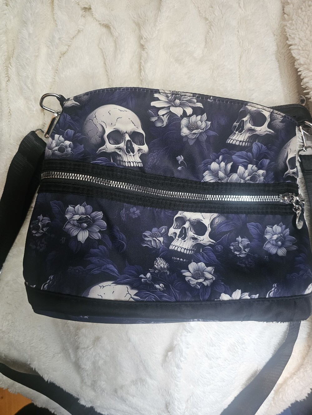 Blue & Black Skull Crossbody